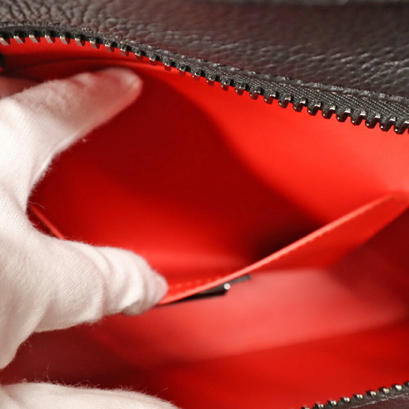 Christian Louboutin Cabaica Tote Bag Black Red Studded Leather Business - Picture 7 of 9